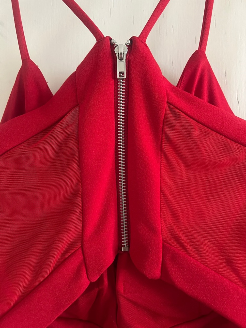 Red Spaghetti-Strap Mini Dress - Picture 4 of 5